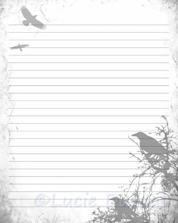 Digital Printable Journal Page Stationary 8x10 JPG Download