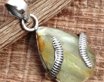 Natural Aquateen Gemstone Handmade 925 Sterling Silver Pendant