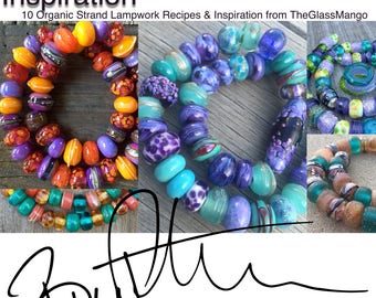 Lampwork Tutorial Recipe Book, Organic Bead Strand Tutorial, Glass Bead Recipe Book, Lampwork Tutorial, TheGlassMango eBook,