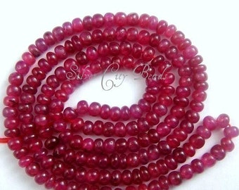 Ruby Rondelle Bead , 3 inch 3-4mm