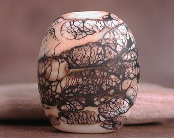Lampwork Glass Focal Bead, Artisan Glass, Art Glass Focals, Etched Lampwork, Divine Spark Designs, SRA