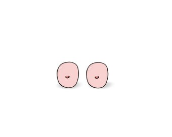 Boob - Boob Earrings - Boob Stud Earrings - Boobs - Boobies - Nipples - Funny Boobs - Tiny Stud Earrings