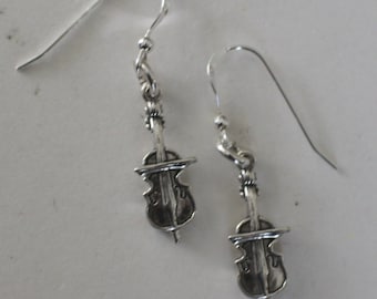 Sterling Silver CELLO Earrings -- Music, Musician, Musical Instrument