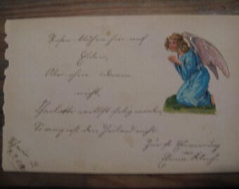 A German rhyme from an antique autograph book with poetry ... picture ... 1890!