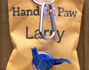 Custom poop bag holder for HandinPaw volunteers