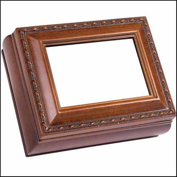 Wood Grain Rectangular Needlework Box cross stitch jewelry box