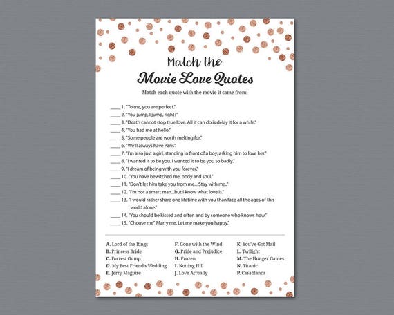 movie love quotes bridal shower games printable romantic