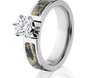 Mossy Oak Break Up Infinity Camo Rings, Camouflage Engagement Rings: BUI-6F14G1RCTW