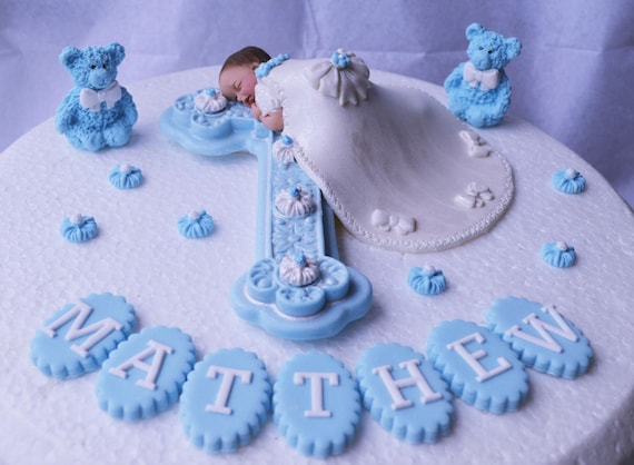 baby boy christening cake