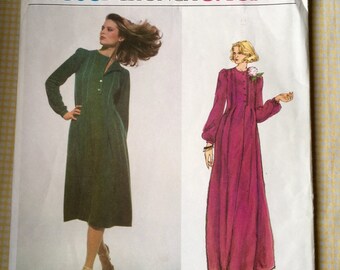 Uncut Vogue Designer Original Pattern Jean Muir 1724 Misses' Long or Short Dress Size 12
