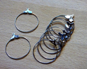 Sterling Silver 25 mm 10 hoops