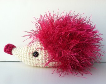 Amigurumi Crochet Fuchsia Pink Hedgehog Plush Kawaii Plush Hedgehog Stuffed Animal Hedgehog Plushie Hedgehog Gift Under 25 Hedgehog Doll