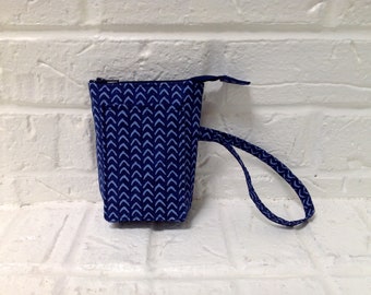 iTOVi Case / Water-Resistant iTOVi Bag / fabric zippered pouch for iTOVi / essential oils scanner pouch / small divided navy blue pouch