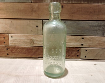 N Straub Co. 669 Classon Ave, Brooklyn NY. Vintage Bottle, Rare Find, Embossed Bottle