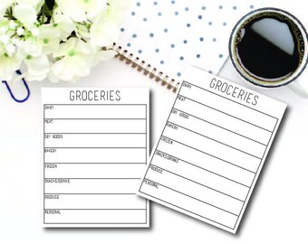 Grocery Shopping List Printable. **Digital Download** Minimalist Design. Organization. Planner Printable.