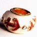 Red and white enamel faberge egg beads-Fits European charm bracelets and necklaces, 5mm core