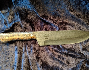 Hand forged Damascus Pinecone Chef Knife