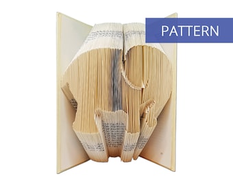 Folded Book Art Pattern - Elephant - 174 Folds - Manual Included - Bookfolding Pattern - Folded Book Pattern - Book Folding pattern