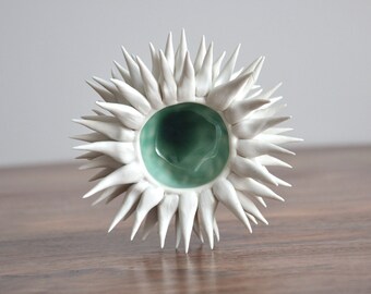 Copper Blue Micro Urchin Bowl - Foodie Gift Blue Small Ceramic Bowl Handmade Pottery