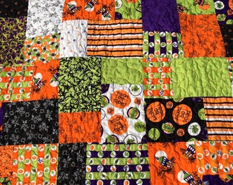 Halloween Quilt 48x72 Inches- Novelty Halloween Lap Quilt - Children's Bed Quilt - Halloween Lap Quilt - Quiltsy Handmade