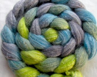Merino/Bamboo/Silk Spinning Fiber (Combed Top) 4 oz Hand Painted