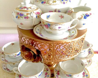 Dresden tea set-Dresden Schuman - bavarian china tea set-bavarian tea set-perfect tea set-floral tea set-fancy tea set-elegant tea set