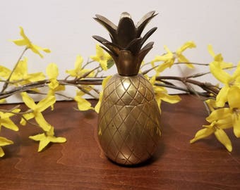 Vintage Brass Pineapple Box - 4.75"