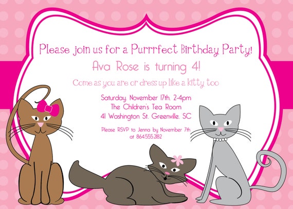 Cat Party Invitations 9