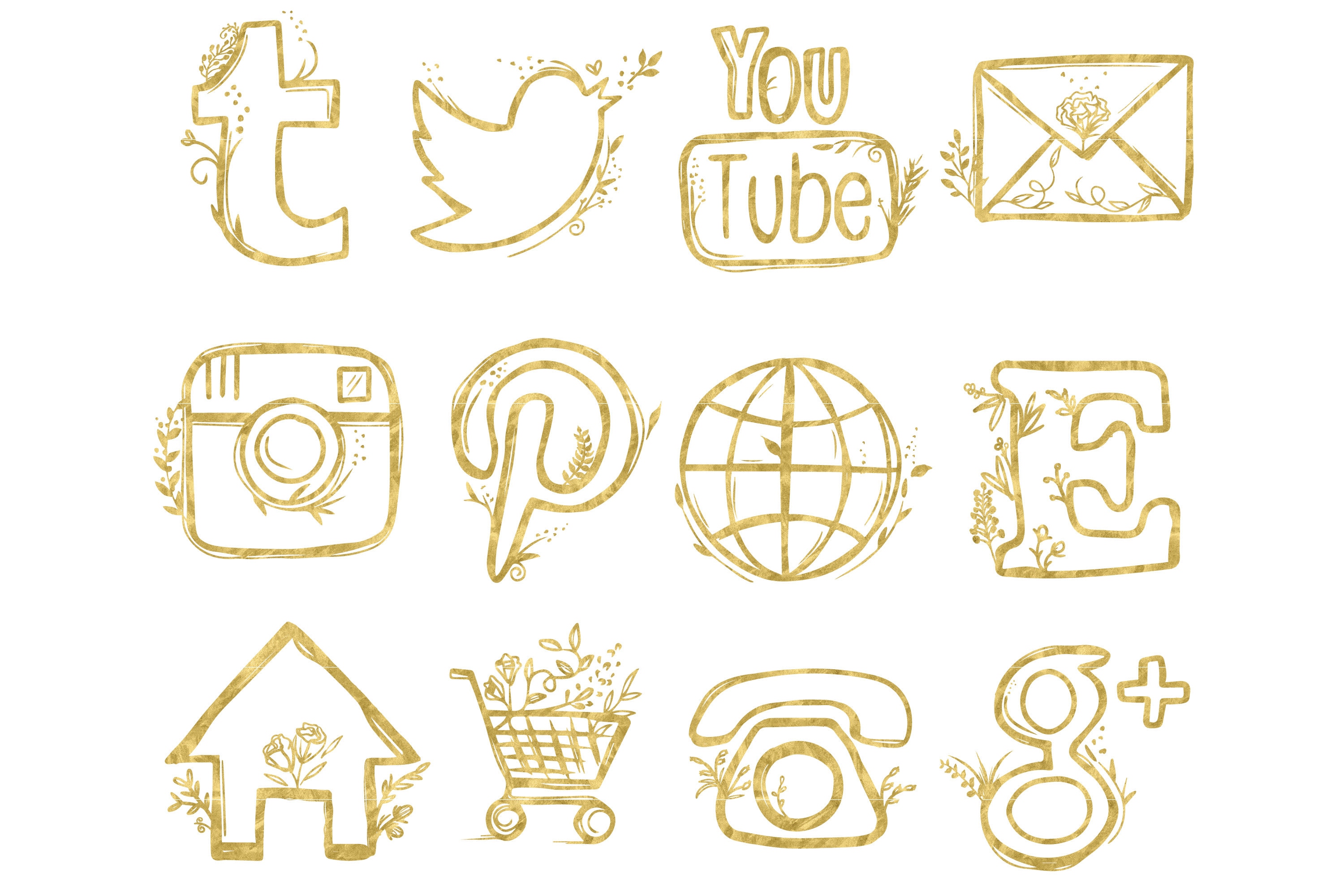 48 hand drawn social media icons social media buttons social
