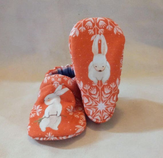 Snowflake Bunnies: Soft Sole Baby Shoes 3-6M Snowflake Bunnies: Soft Sole Baby Shoes 3-6M