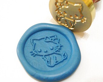 CUTE KITTY CAT Wax Seal Stamp or Wax Stick Box Set