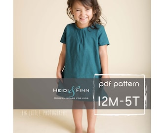 Pintuck Blouse and Dress PDF pattern and tutorial 12m-5t EASY SEW tunic dress jumper