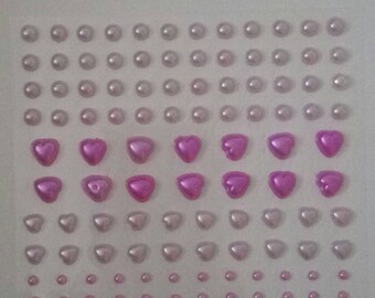 120 STICKERS beads shades of PEARLY pink