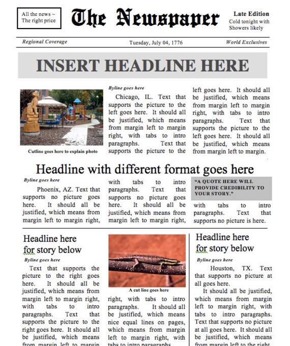 newspaper template for mac word download