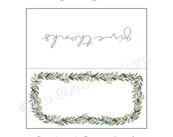 Harvest Thanksgiving 2017 Printable Place Cards (Instant Download)
