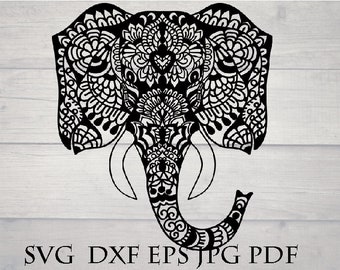 Elephant zentangle svg