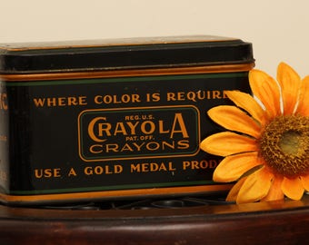 Vintage Antique Crayola An-Du-Septic Dustless Crayon Binney and Smith Tin