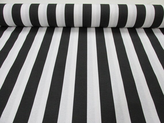 Tissu rayé blanc noir Sofia rayures Rideau ameublement