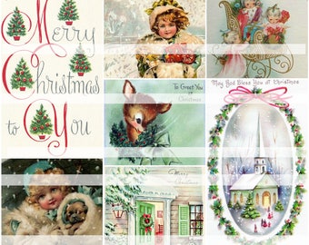 Merry Christmas To You, vintage collage sheet (printable, digital download)