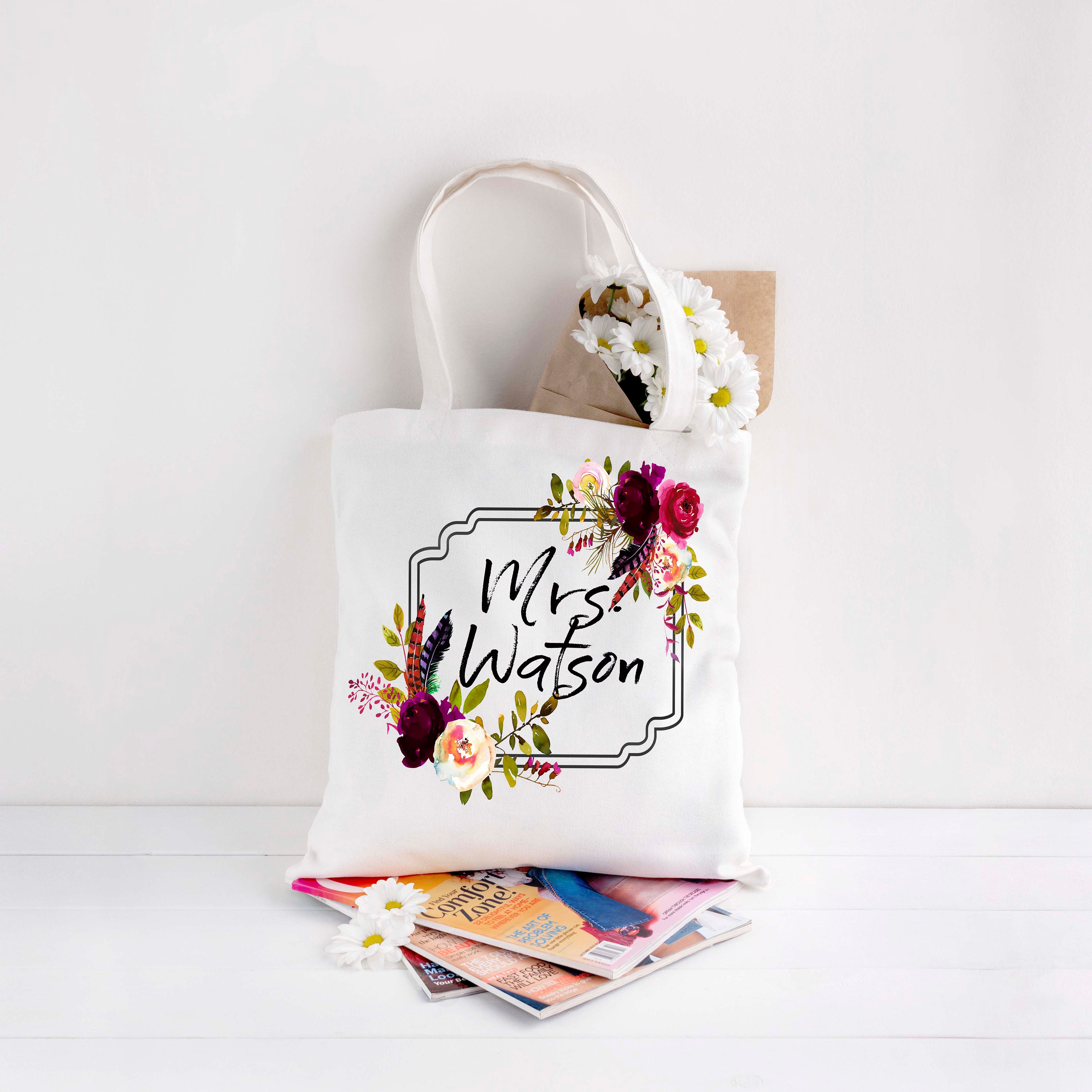 new bride tote custom