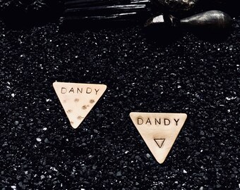 DANDY customizable triangle pin • brass • handmade • choose from 12 styles