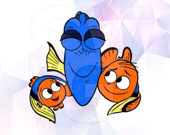 Finding Dory Marlin Nemo Layered SVG DXF Png Cut File Disney Cartoon Party Decorations Cricut Designs Silhouette Cameo Stencil Scrapbooking