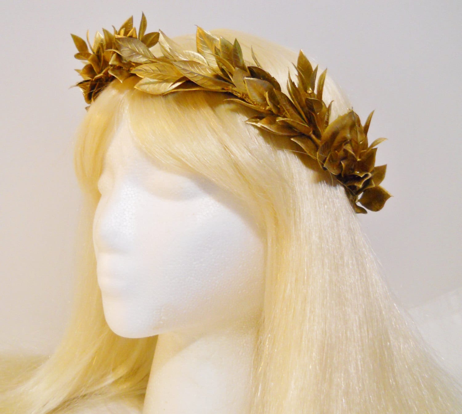 Gold Leaf Crown Laurel Head Wreath Greek Roman Goddess Golden