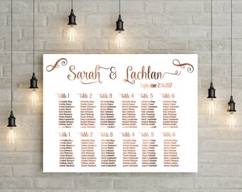 COPPER WEDDING // Seating chart // wedding reception // wedding seating charts // custom wedding sign // custom seating chart