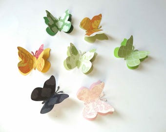 Large 3D Paper Butterfly Confetti, designer butterflies, 2 inch butterflies, garden party decor, bridal shower decor