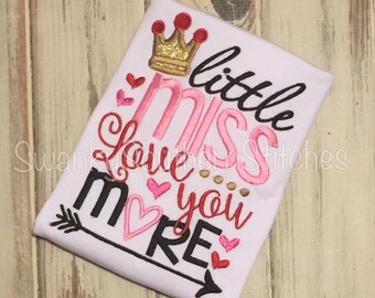 Valentine... Little Miss Love You More Applique Shirt