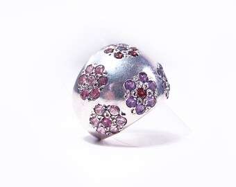 Silver ring and amethyst and Garnet certis