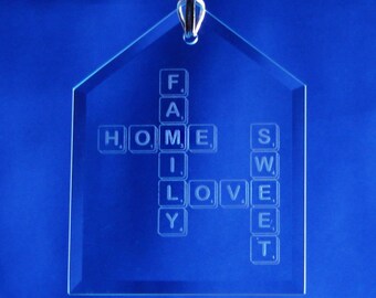 Personalized Scrabble Ornament, Housewarming Gift, Scrabble Letter, House Ornament, Sun Catcher, Personalized Ornament, Custom Gift (CS6005)