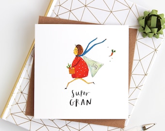 Super Gran Mother's Day Card for anyone with a great Granny or nan - Thank you card - Great Granny Card - nana card - Mother’s Day grandma