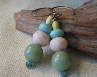 beautiful pastel stacked earrings